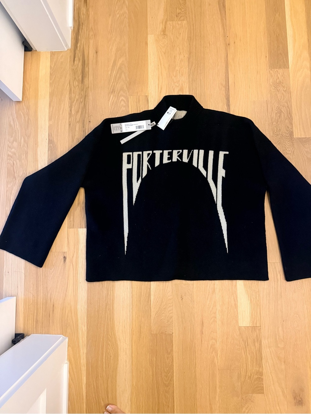 Rick Ownes Porterville Black Logo Knit Sweater Jacket